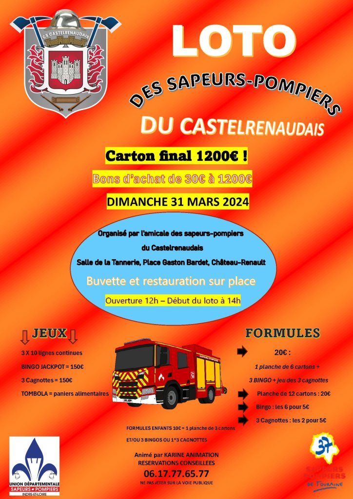 AFFICHE LOTO SAPEURS POMPIERS